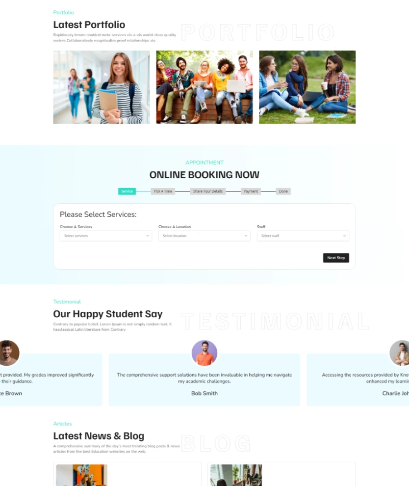 Academic Services – BookingGo SaaS Add-On