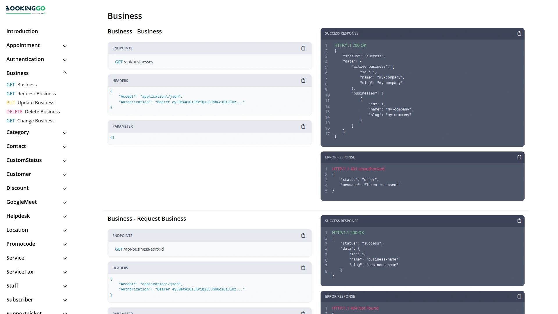 API – BookingGo SaaS Add-On