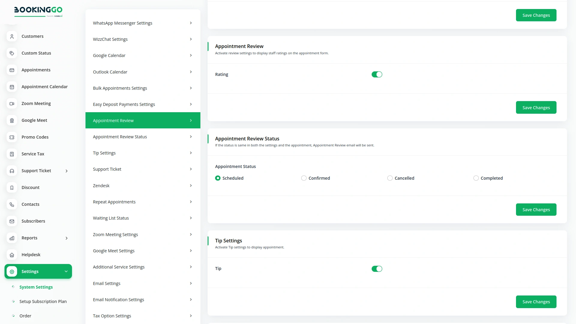 Appointment Review – BookingGo SaaS Add-On