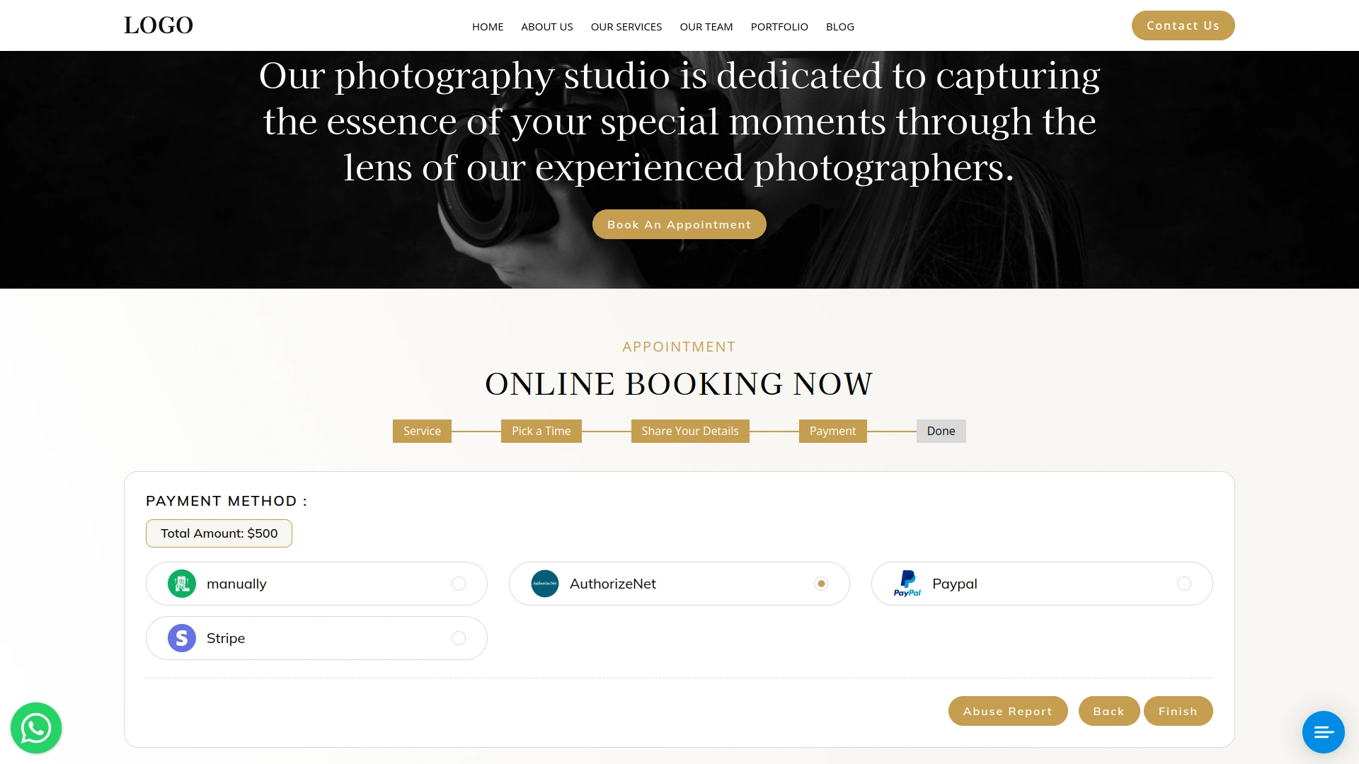 AuthorizeNet – BookingGo SaaS Add-On
