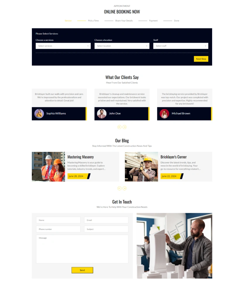 Bricklayer – BookingGo SaaS Add-On