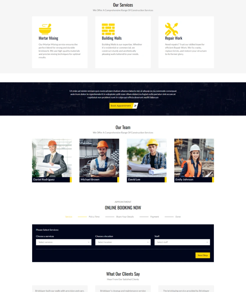 Bricklayer – BookingGo SaaS Add-On