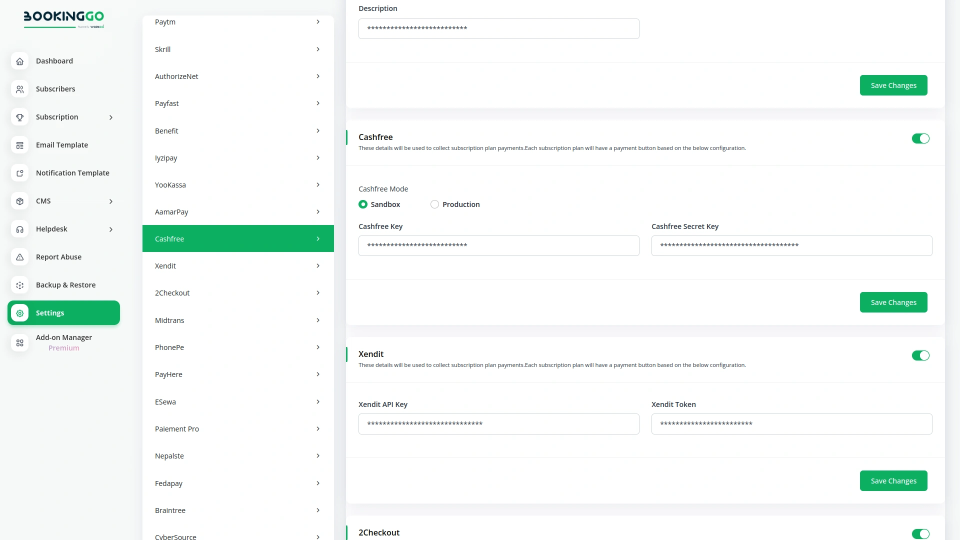 Cashfree – BookingGo SaaS Add-On
