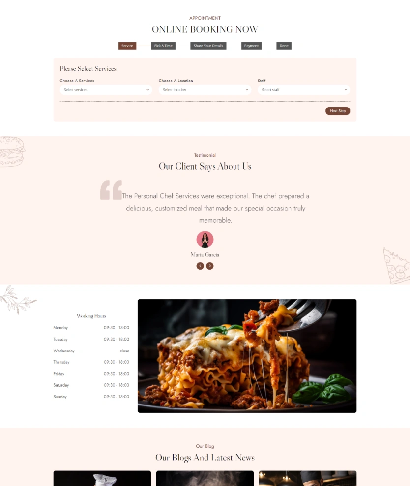 Chef Services – BookingGo SaaS Add-On