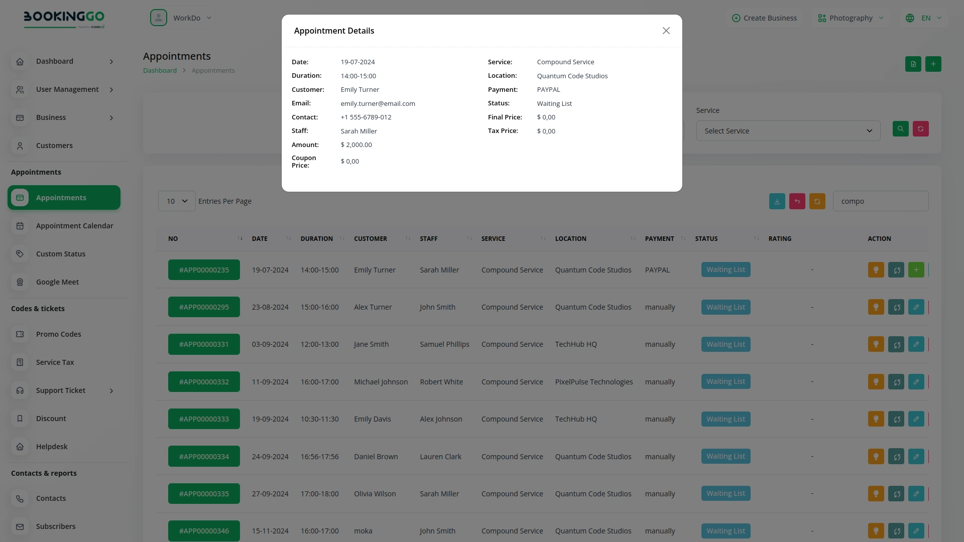 Compound Service – BookingGo SaaS Add-On