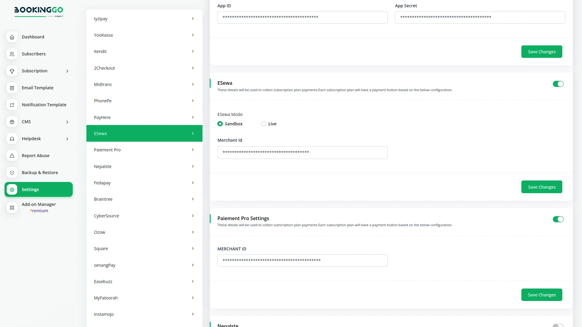 eSewa – BookingGo SaaS Add-On