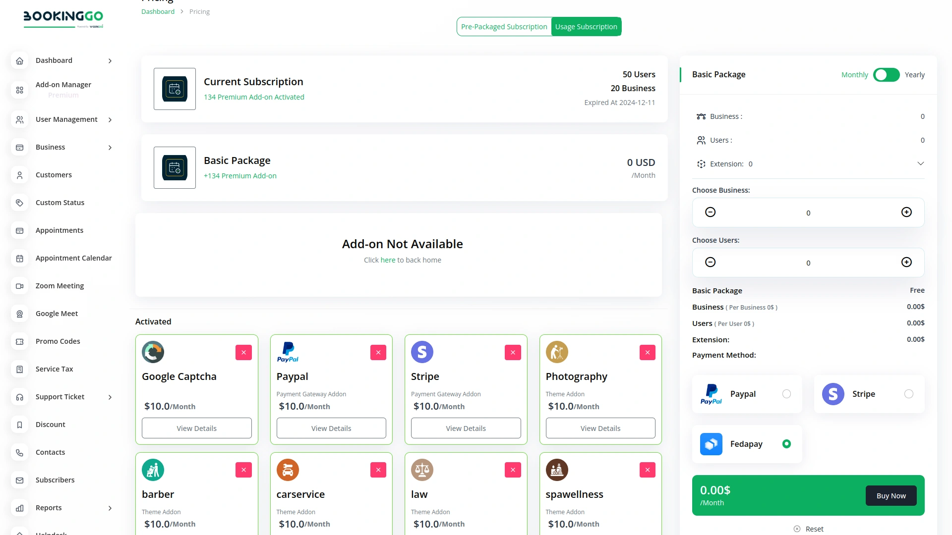 Fedapay – BookingGo SaaS Add-On