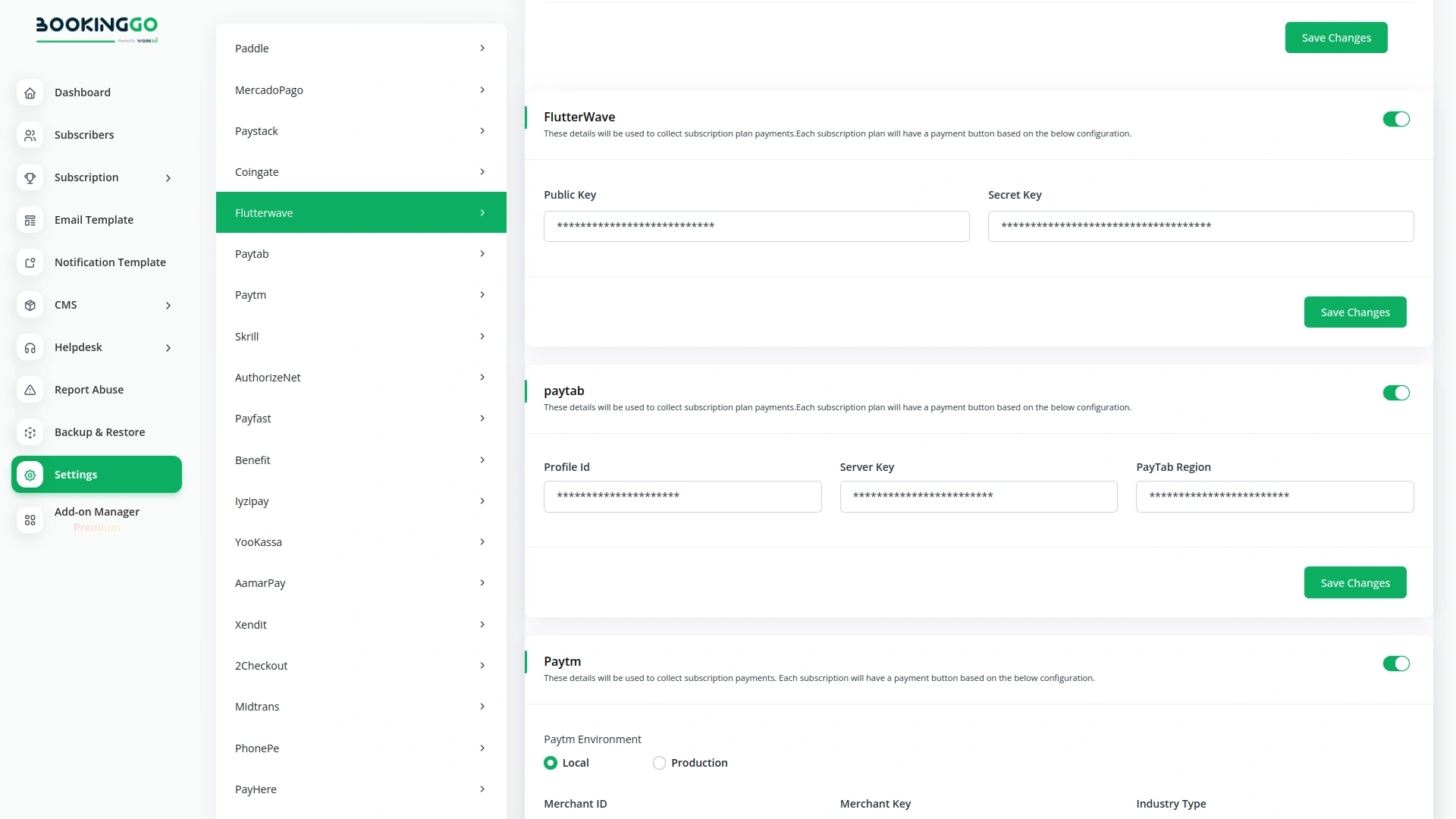 Flutterwave – BookingGo SaaS Add-On