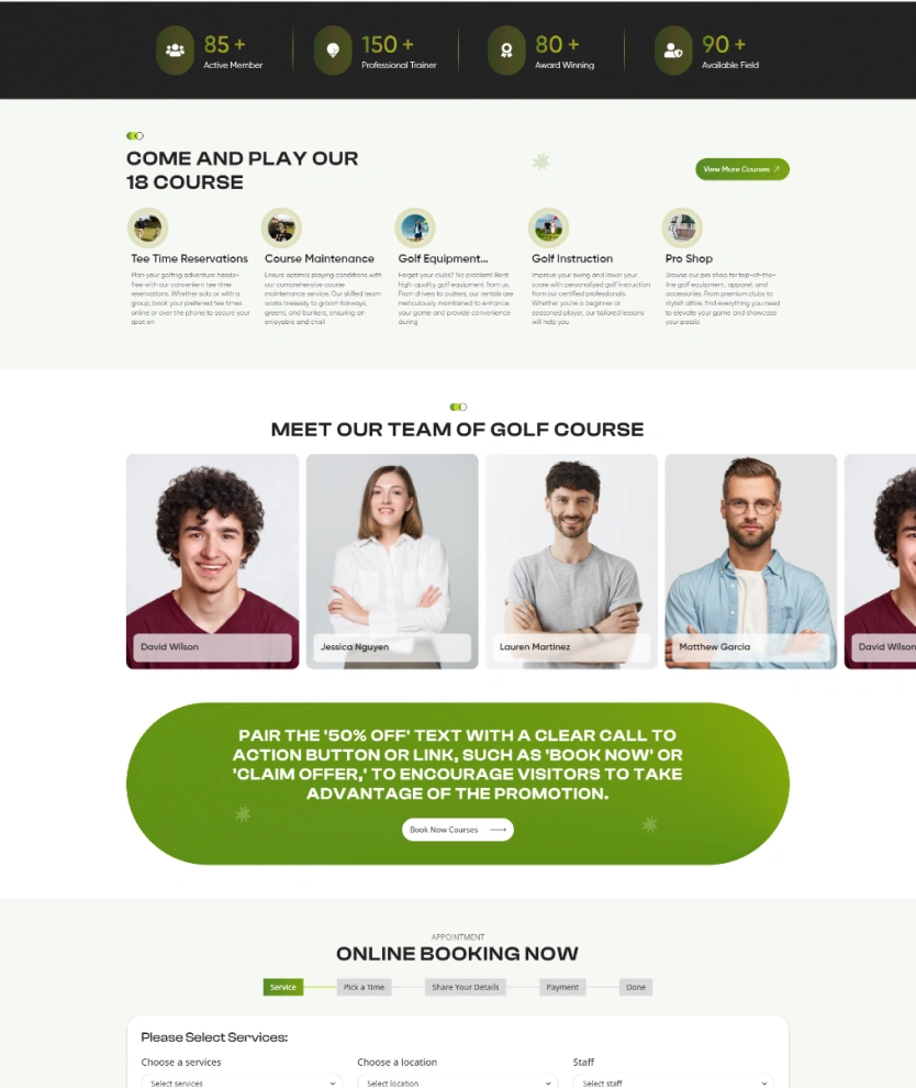 Golf Course – BookingGo SaaS Add-On