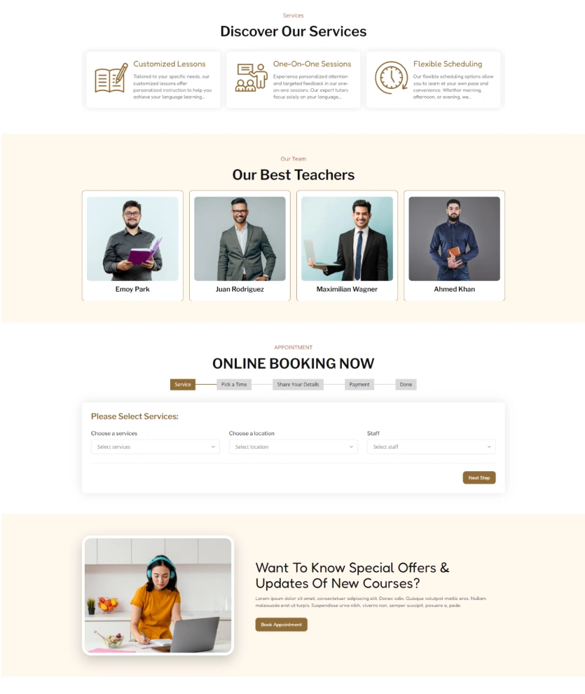 Language Tutoring – BookingGo SaaS Add-On