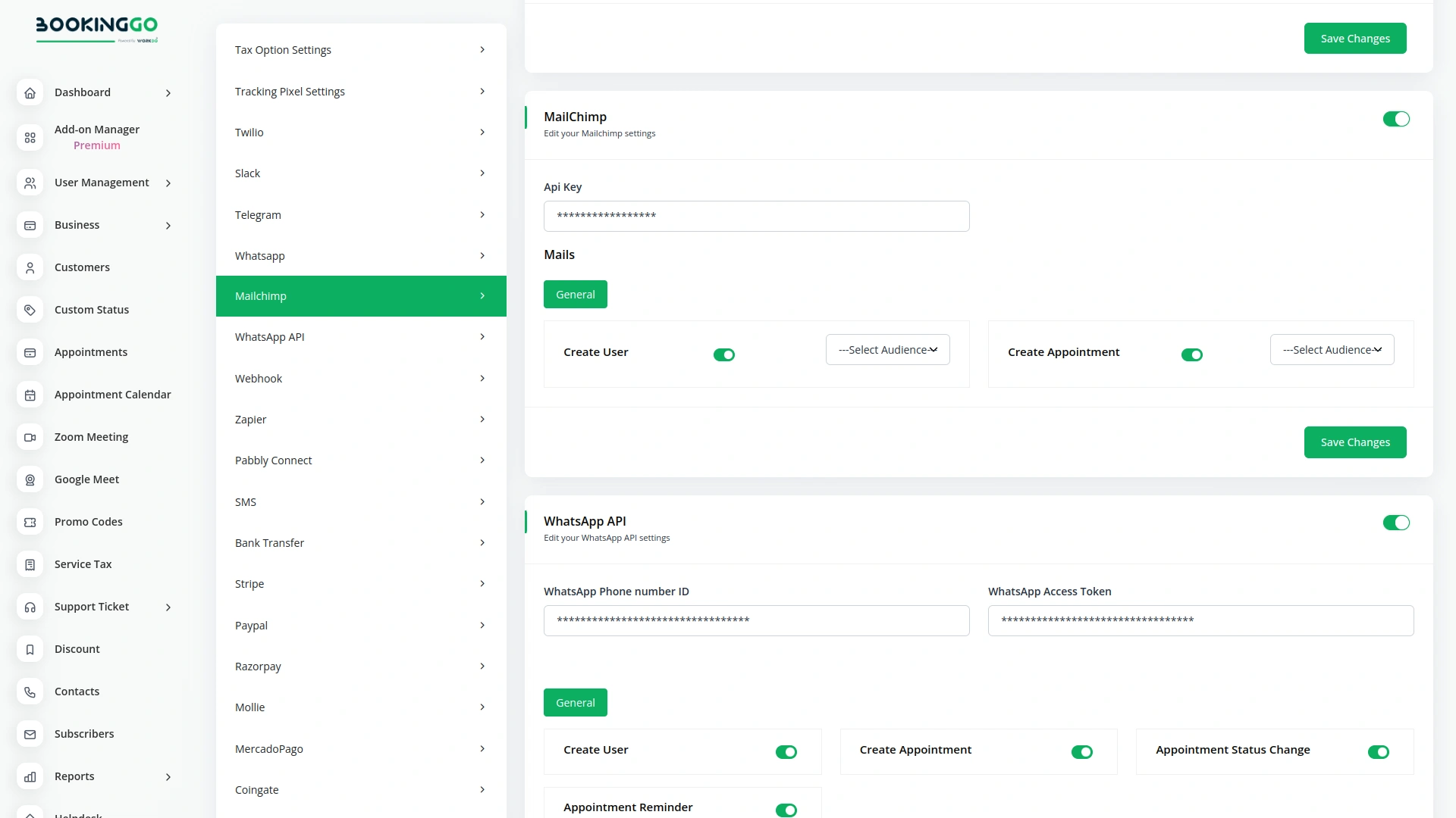 Mailchimp – BookingGo SaaS Add-On