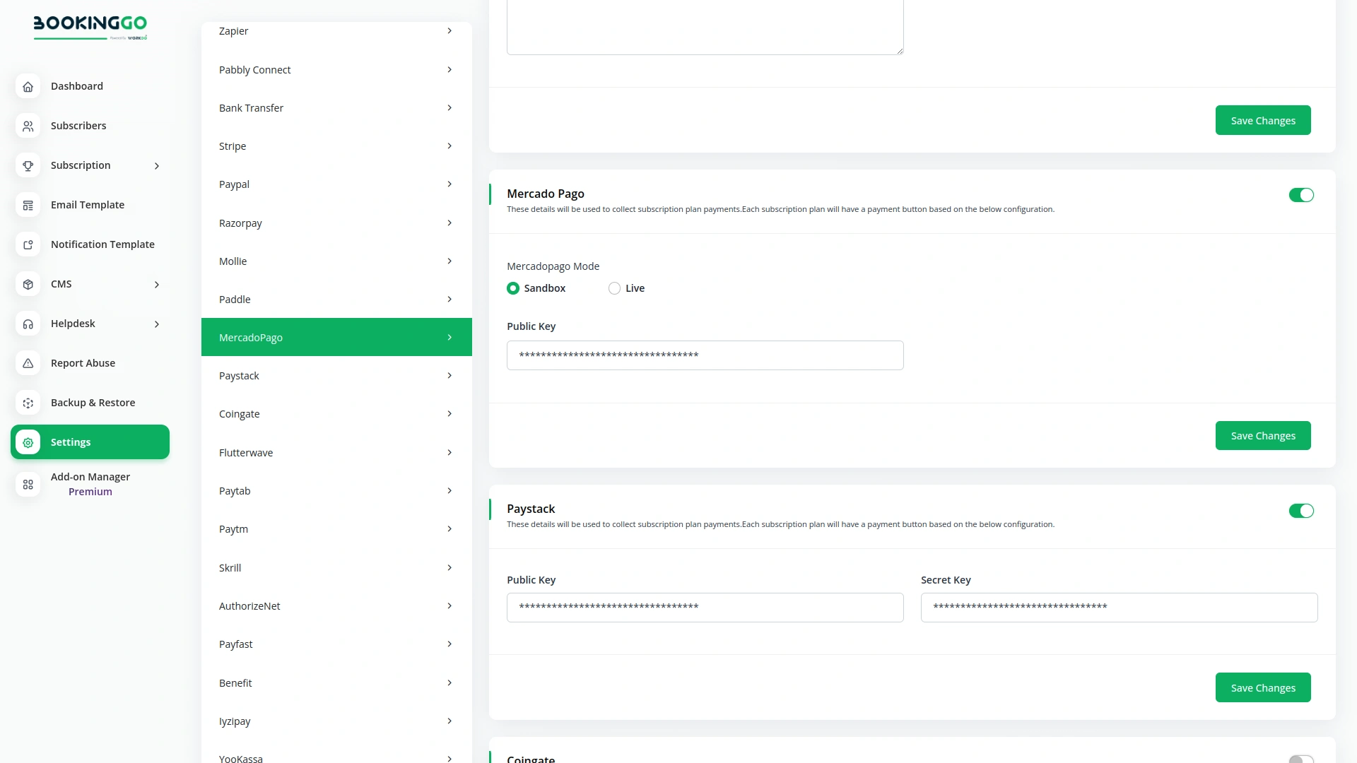 Mercado Pago – BookingGo SaaS Add-On