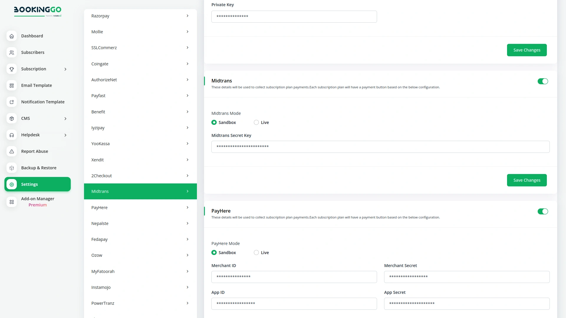 Midtrans – BookingGo SaaS Add-On