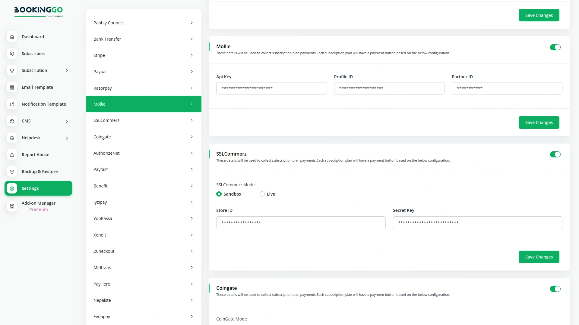 Mollie – BookingGo SaaS Add-On