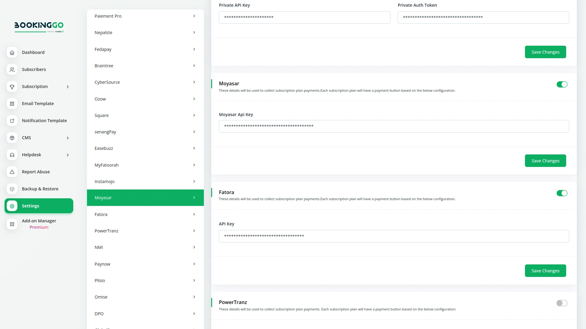 Moyasar – BookingGo SaaS Add-On