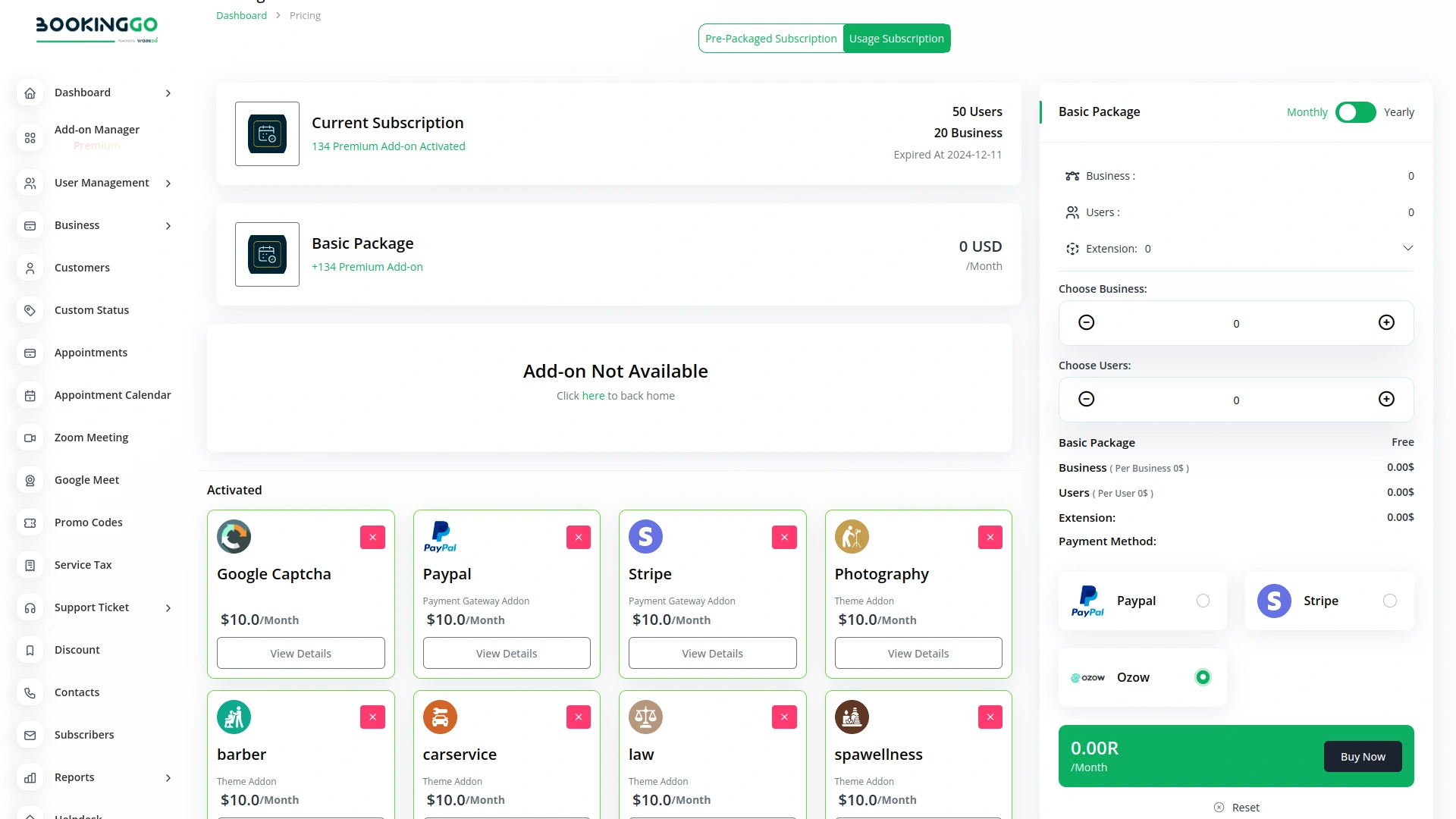 Ozow – BookingGo SaaS Add-On