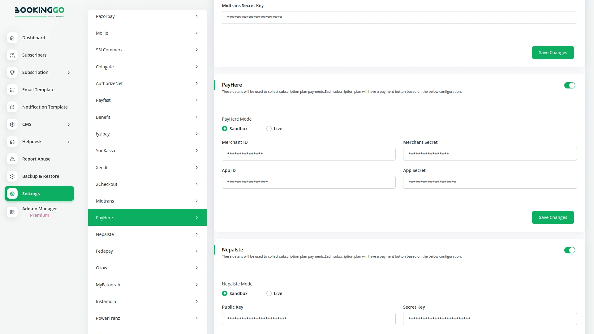 Payhere – BookingGo SaaS Add-On