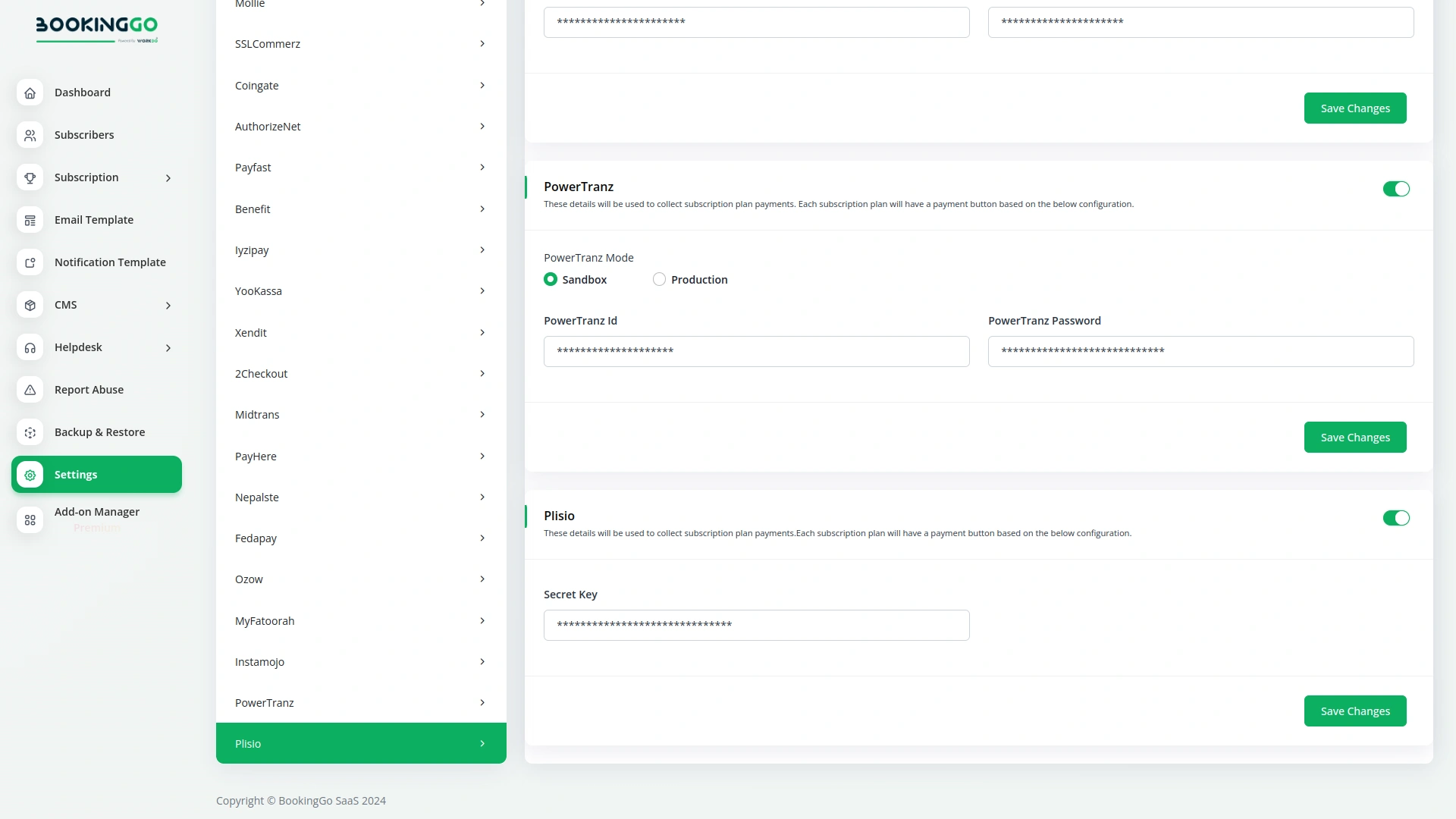 Plisio – BookingGo SaaS Add-On