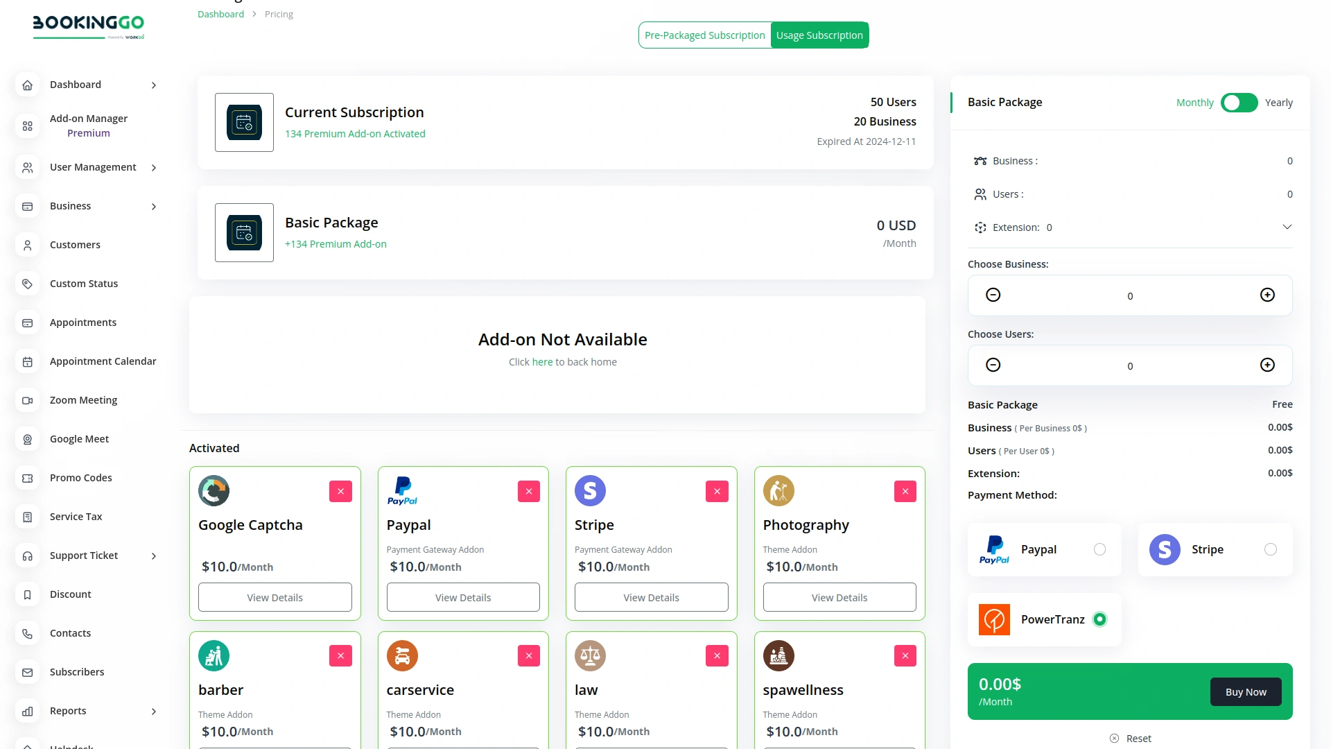 Powertranz – BookingGo SaaS Add-On