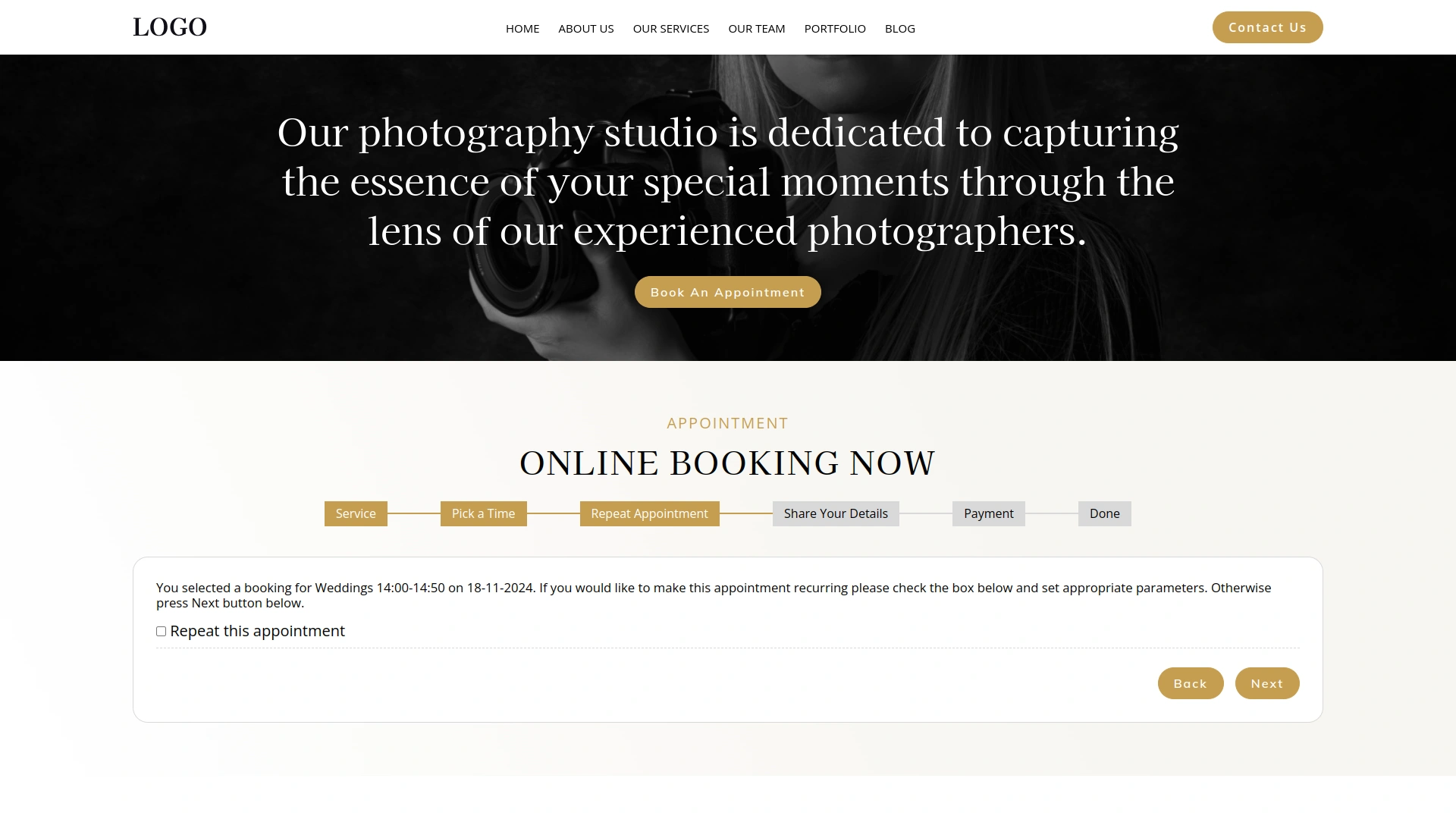 Repeat Appointments – BookingGo SaaS Add-On