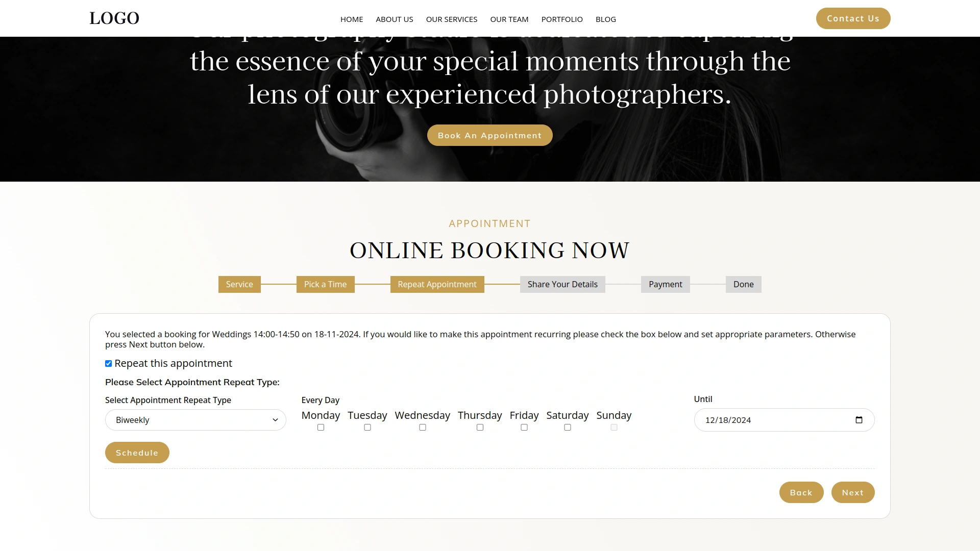 Repeat Appointments – BookingGo SaaS Add-On