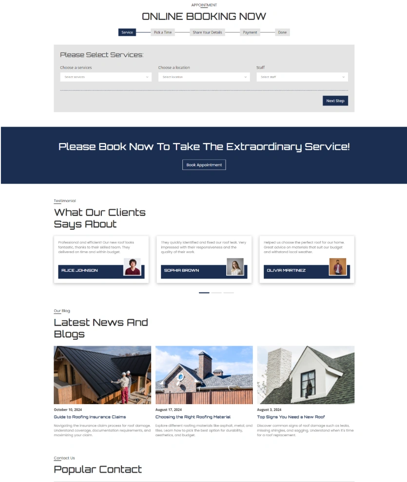 Roofing Contractor – BookingGo SaaS Add-On