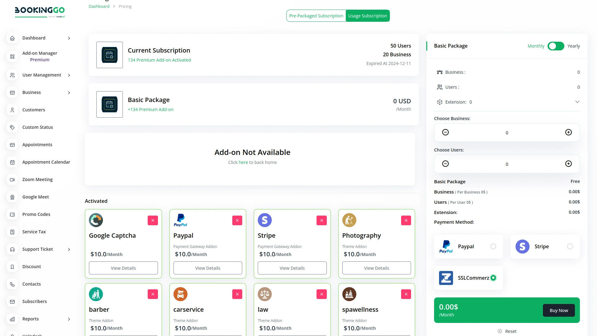 SSLCommerz – BookingGo SaaS Add-On