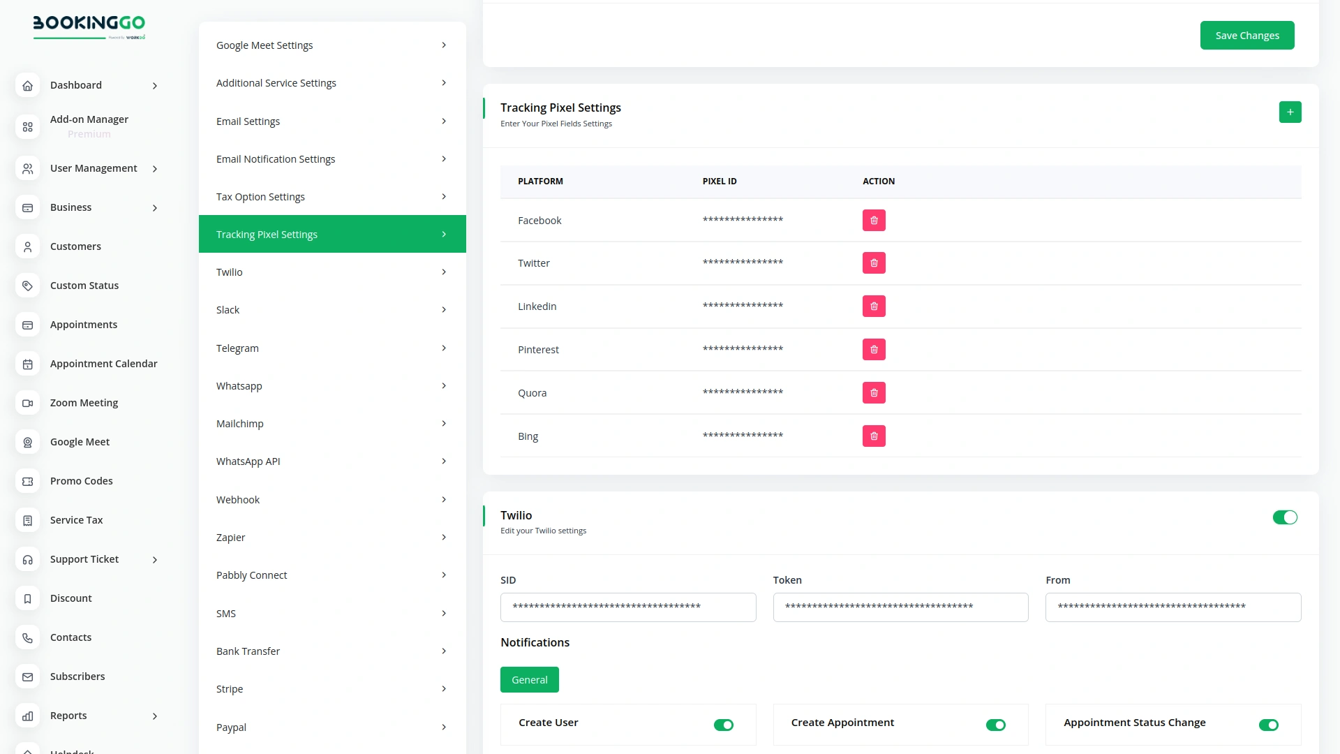 Tracking Pixel – BookingGo SaaS Add-On