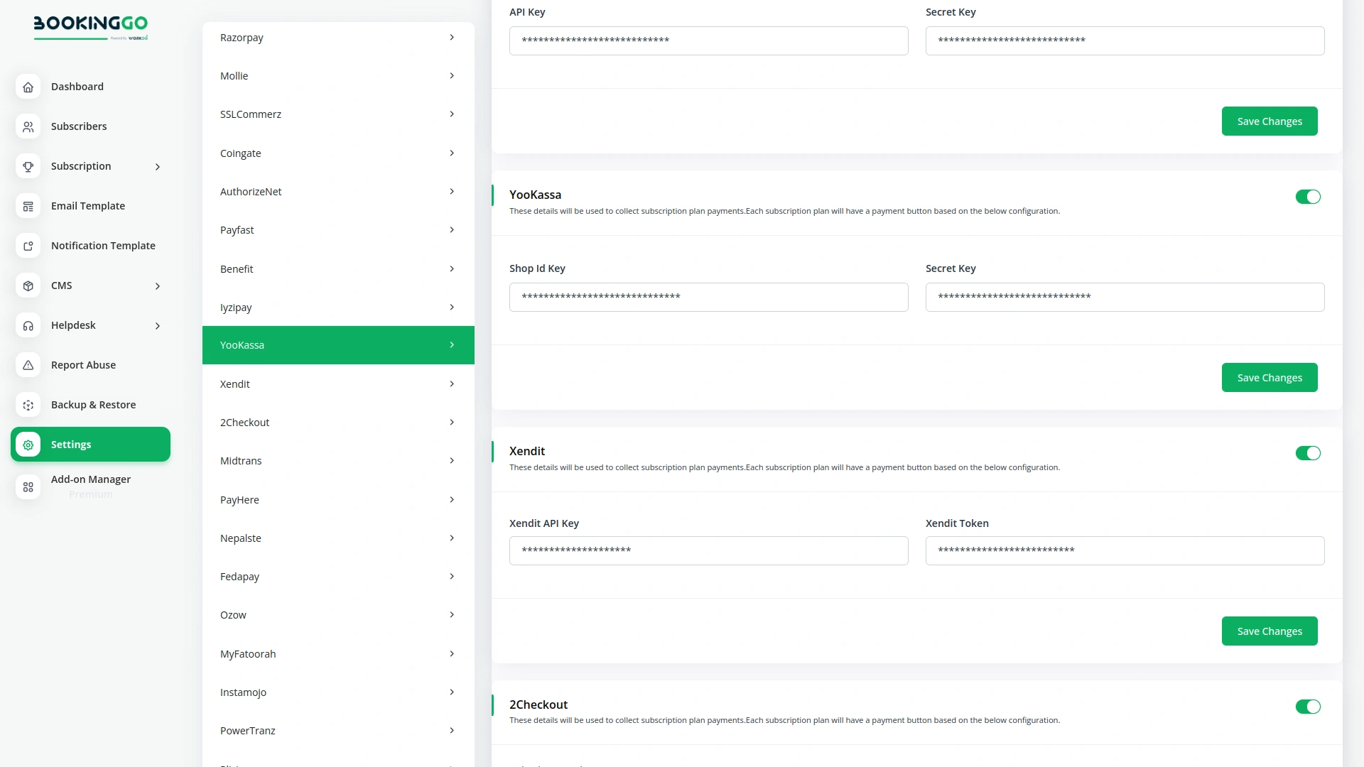 YooKassa – BookingGo SaaS Add-On