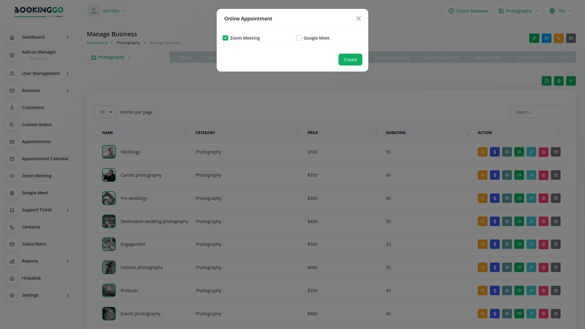 Zoom Meeting – BookingGo SaaS Add-On