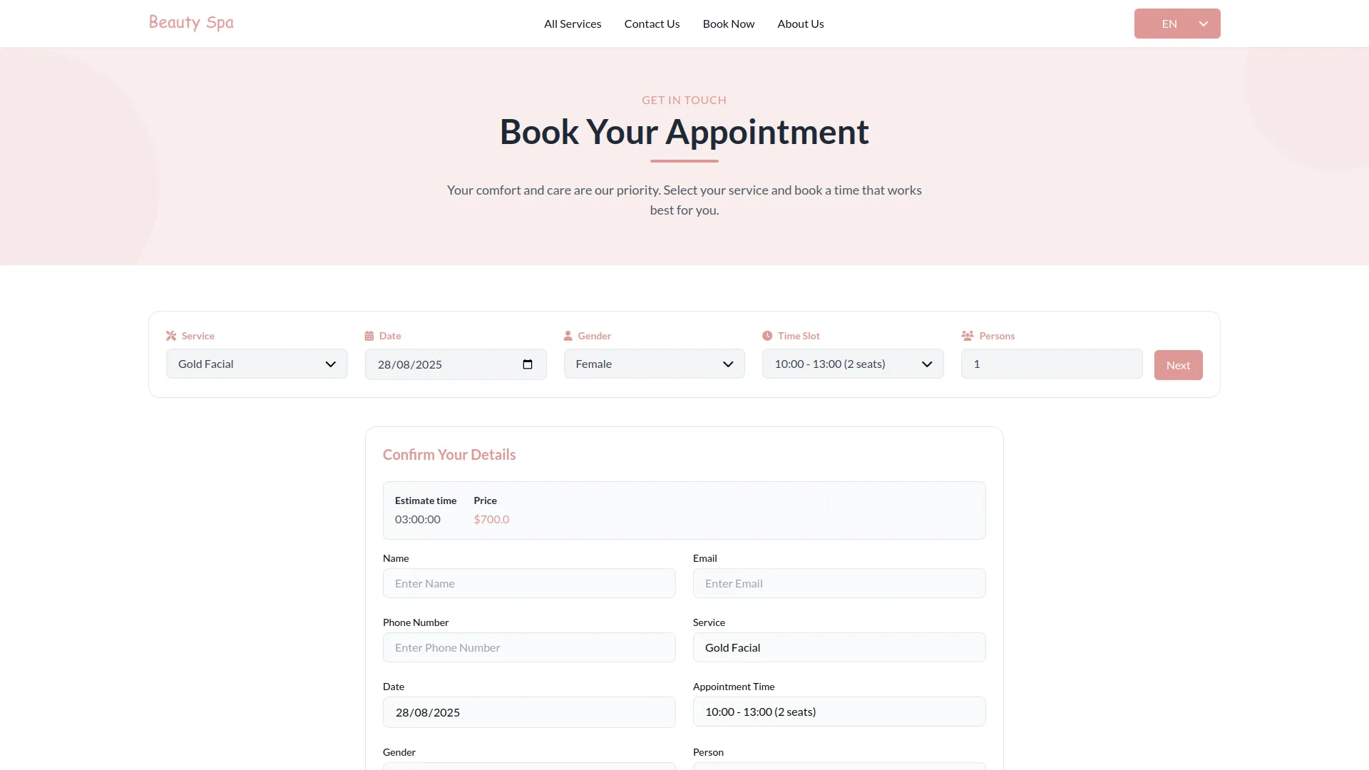 Beauty Spa Management