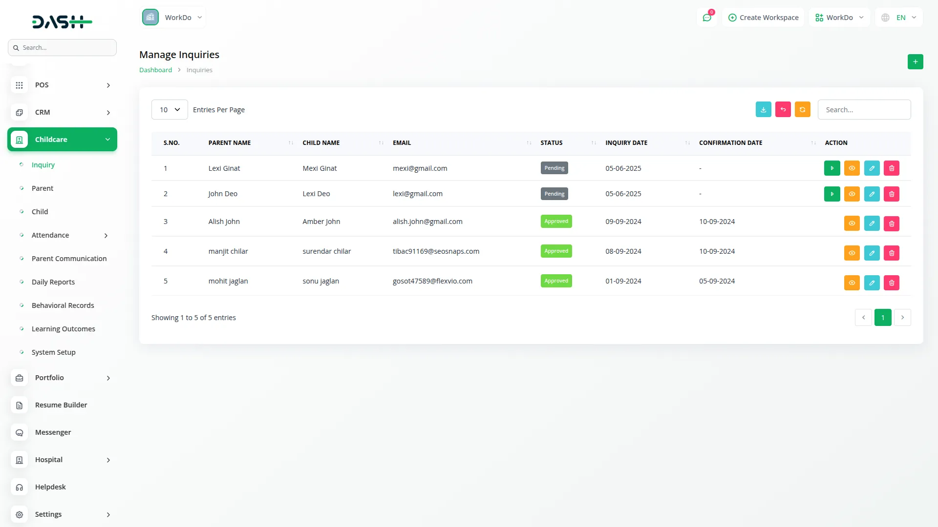 Childcare Management