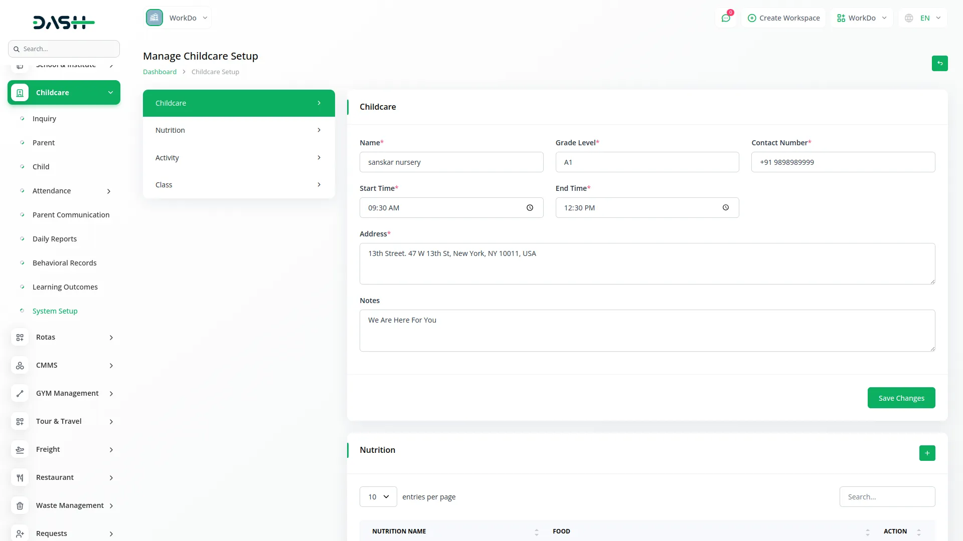 Childcare Management