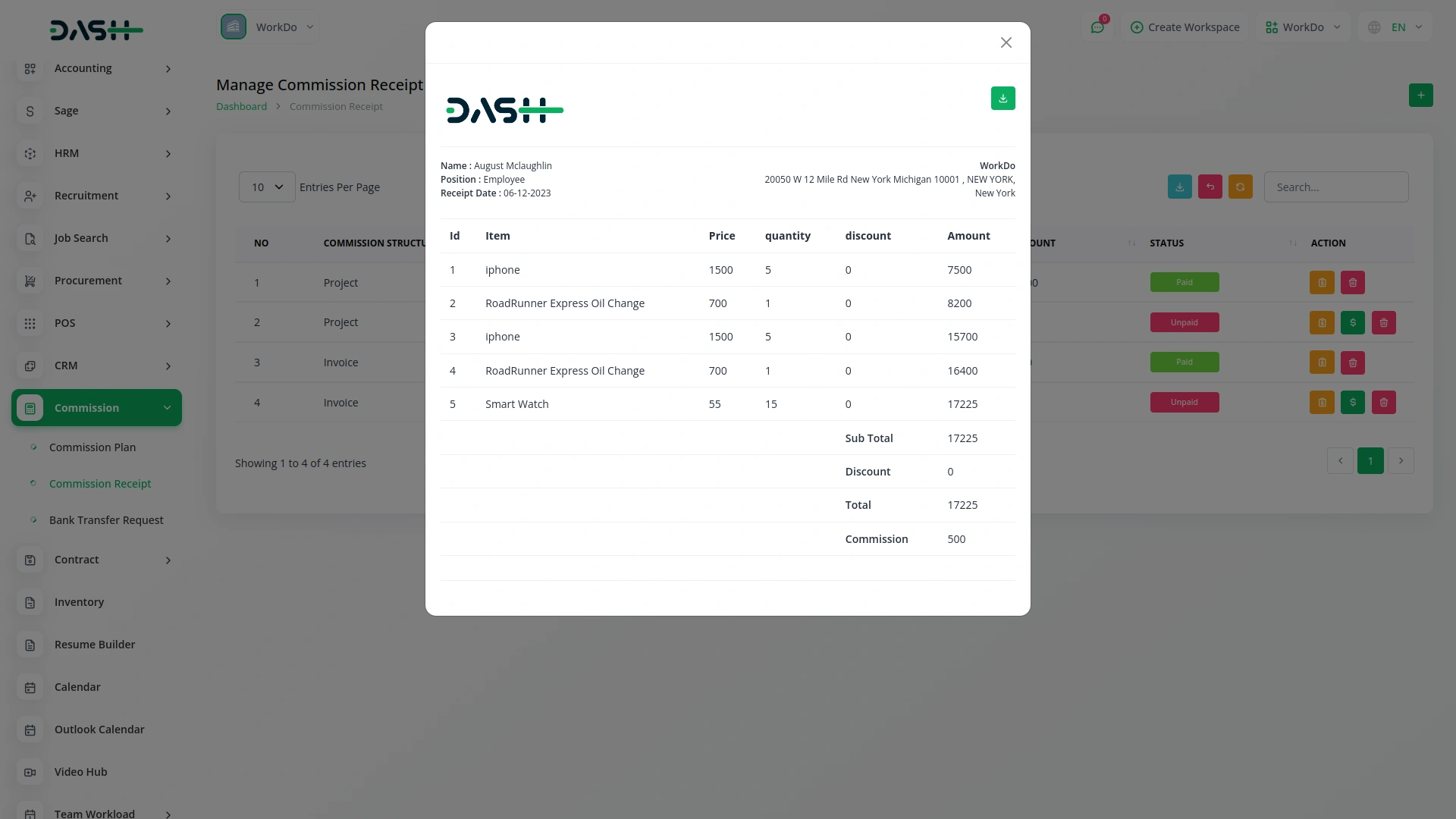 Open-source ERP addon for Commission