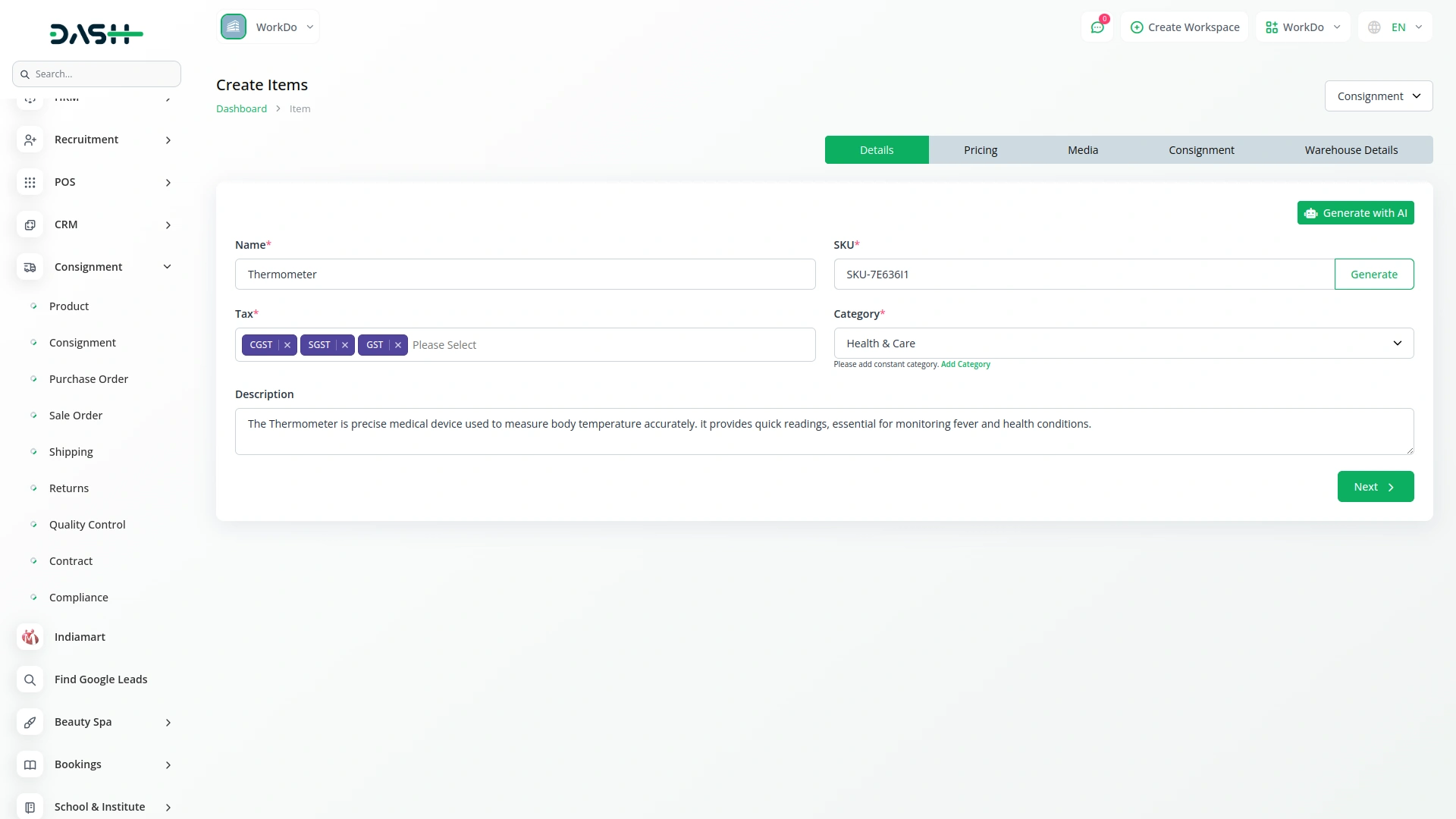 Consignment Management System