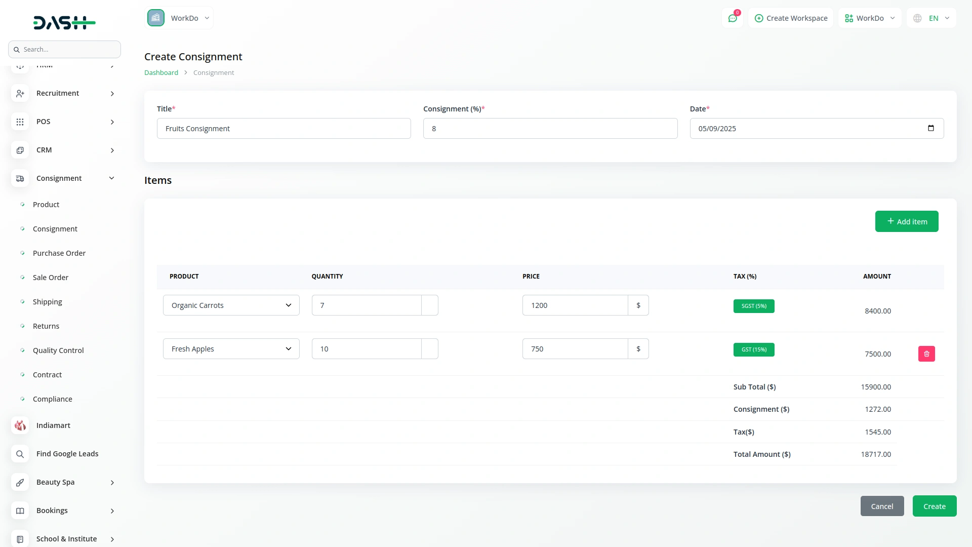 Consignment Management System