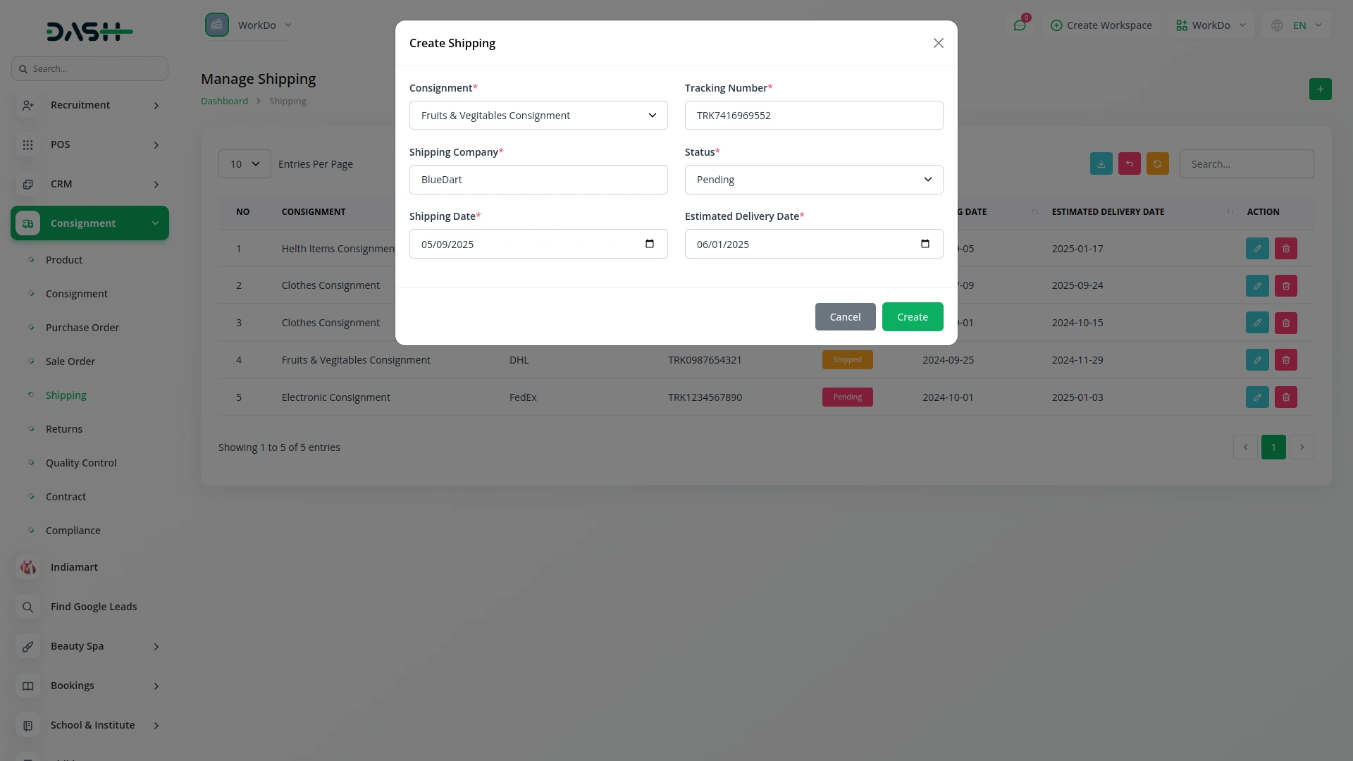 Consignment Management System