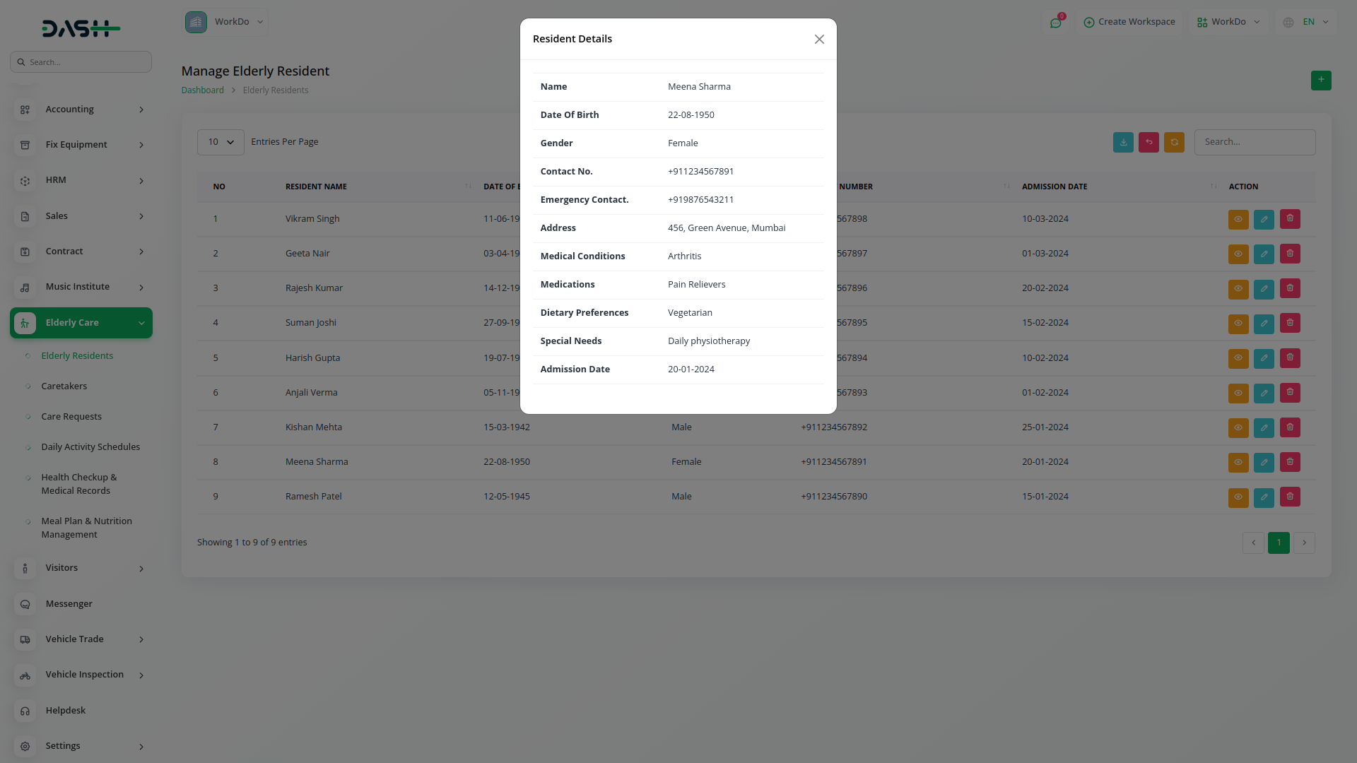 Elderly Care Management