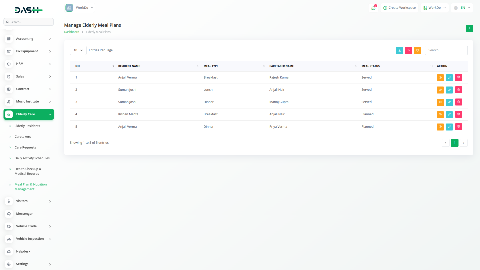 Elderly Care Management
