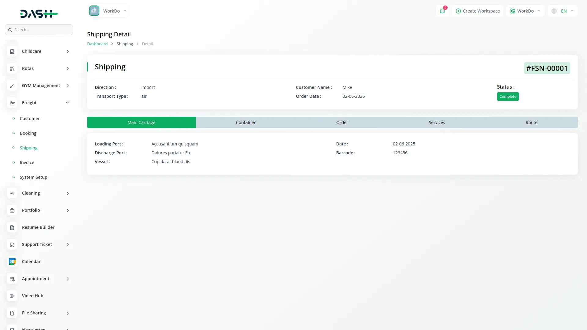 Freight Management System