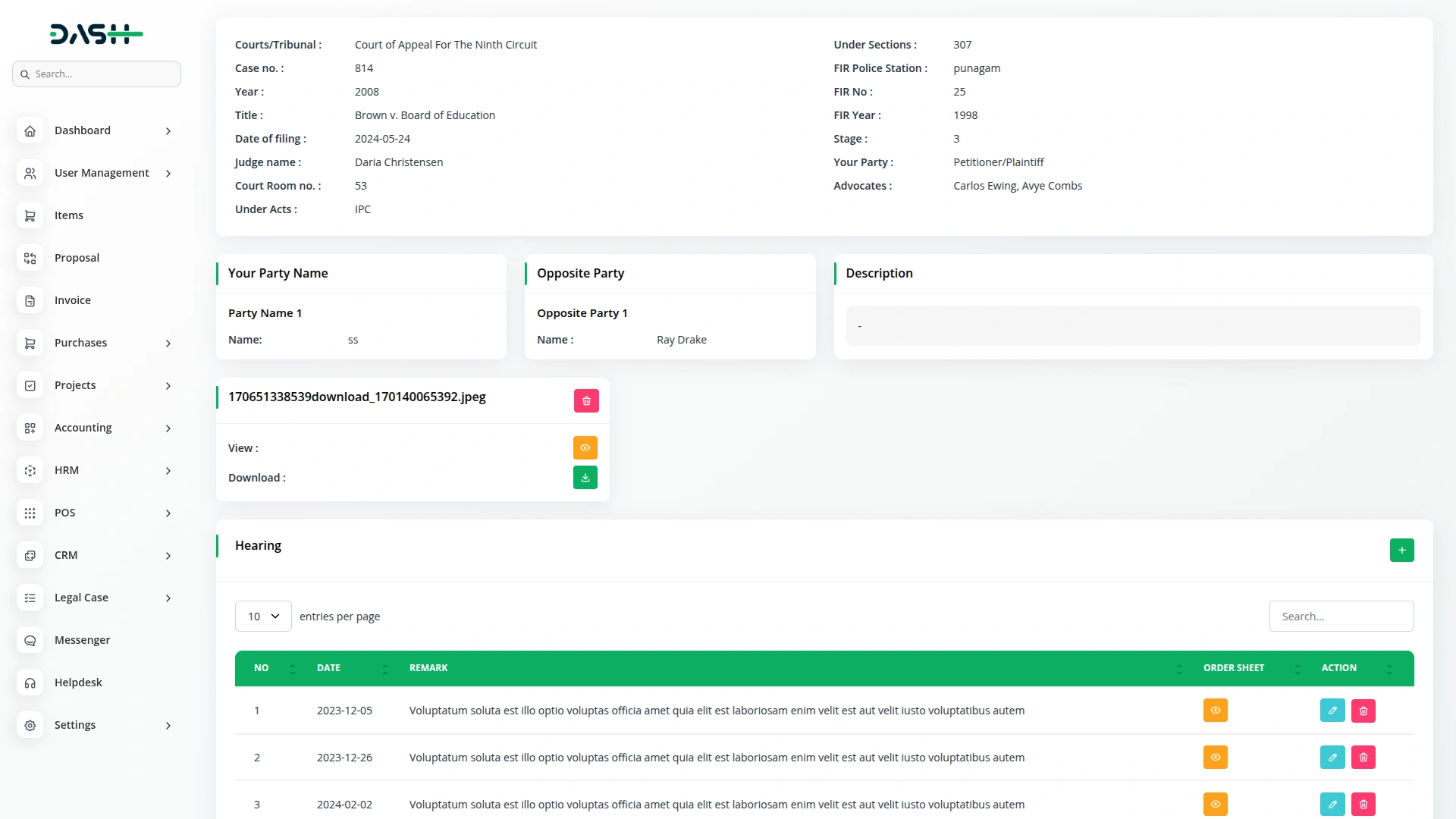 Legal Case Management