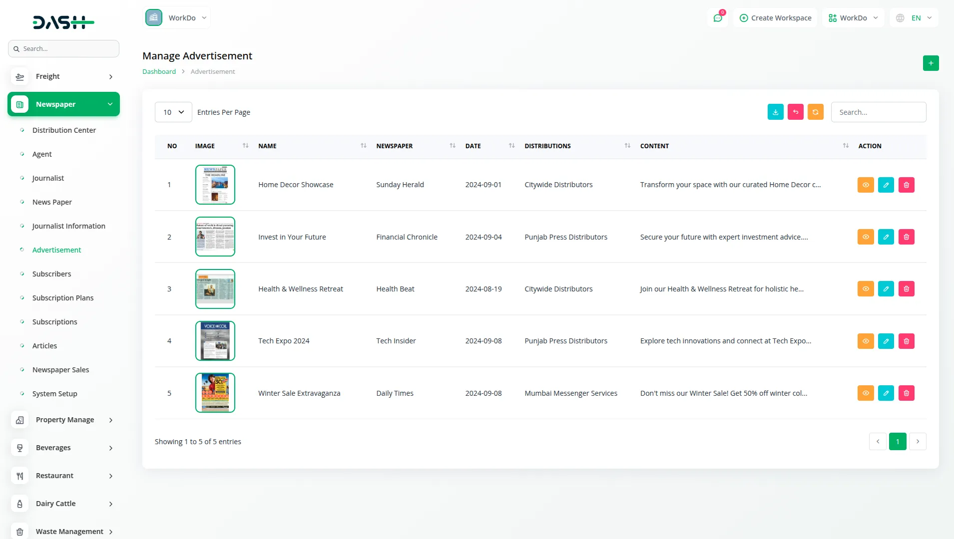 Newspaper Distribution Management