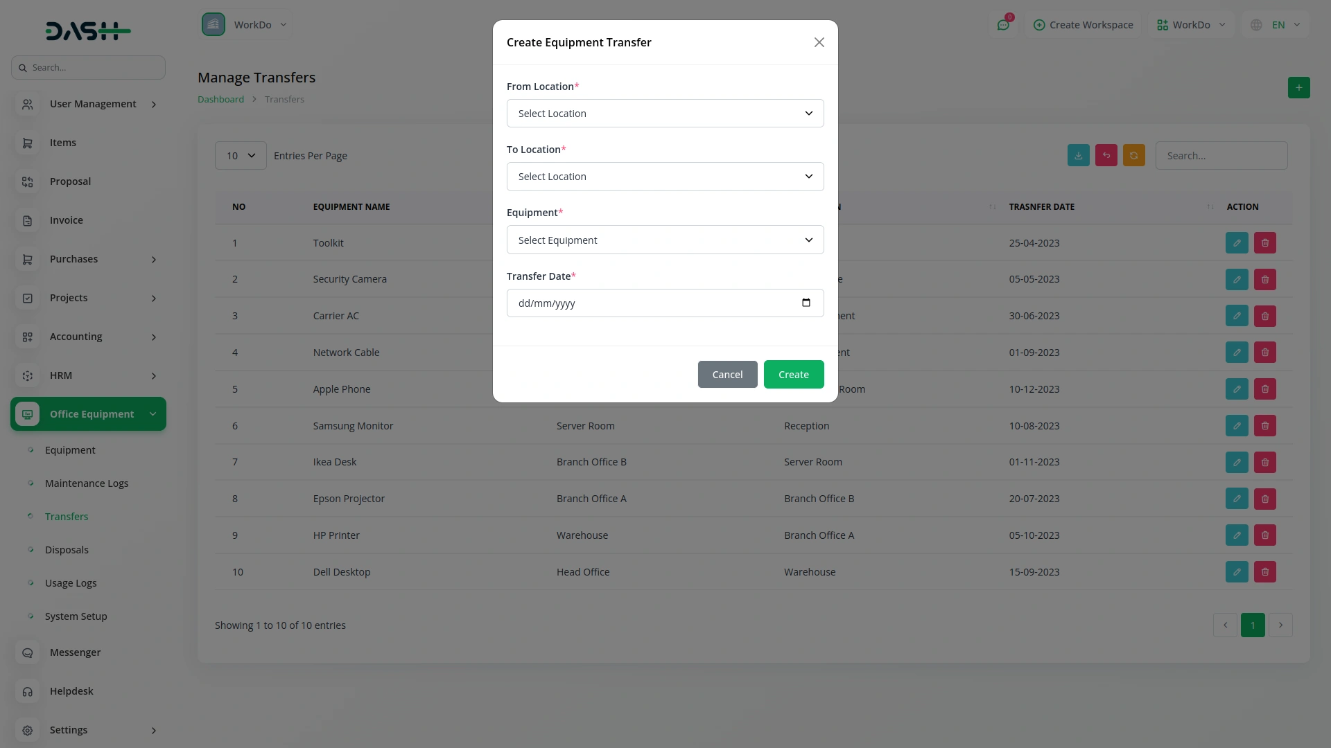Office Equipment Management