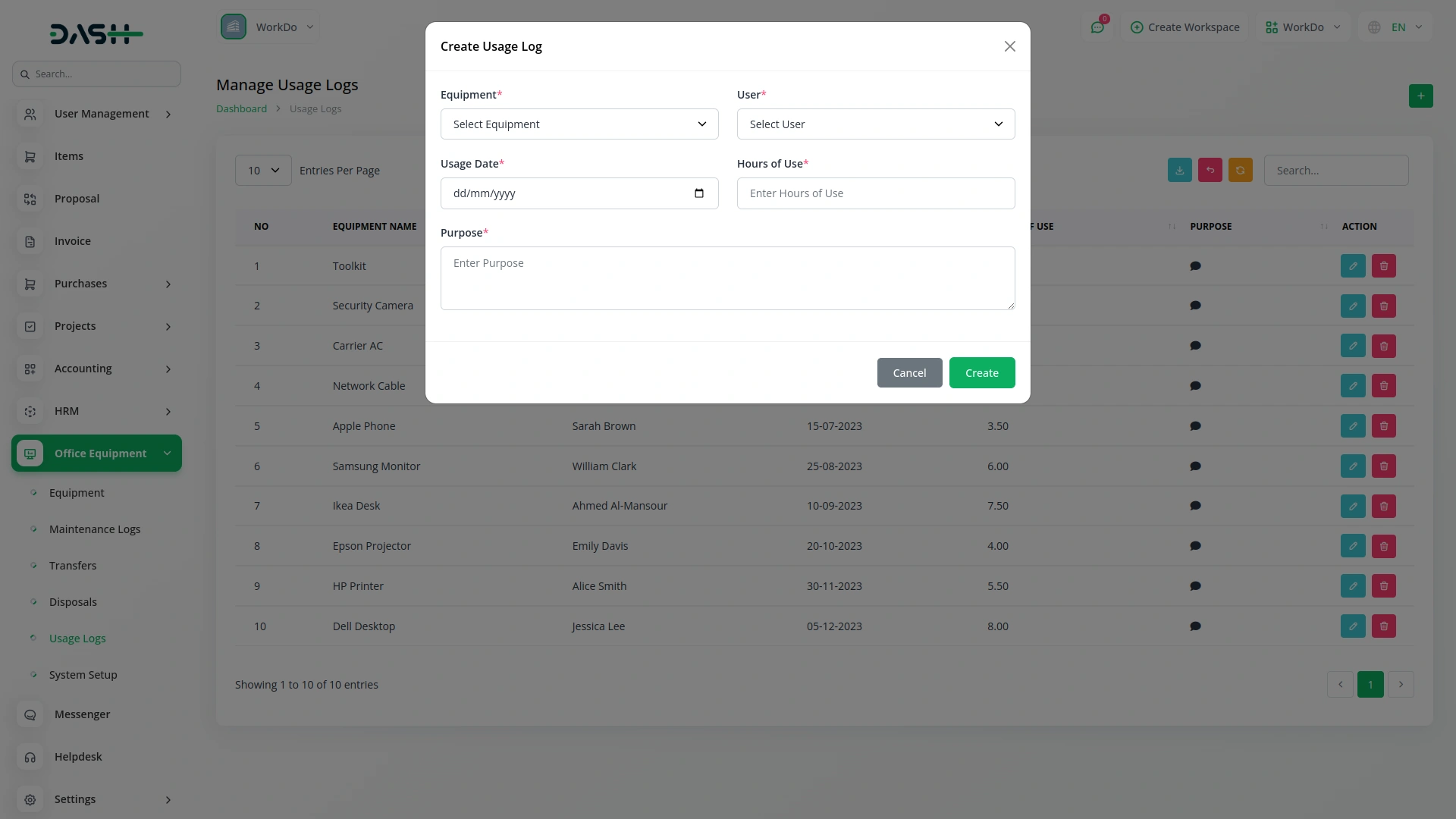 Office Equipment Management