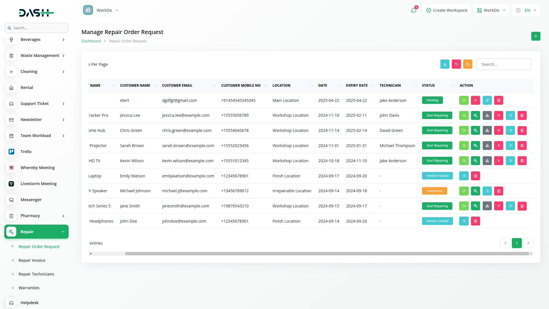 Repair Management System