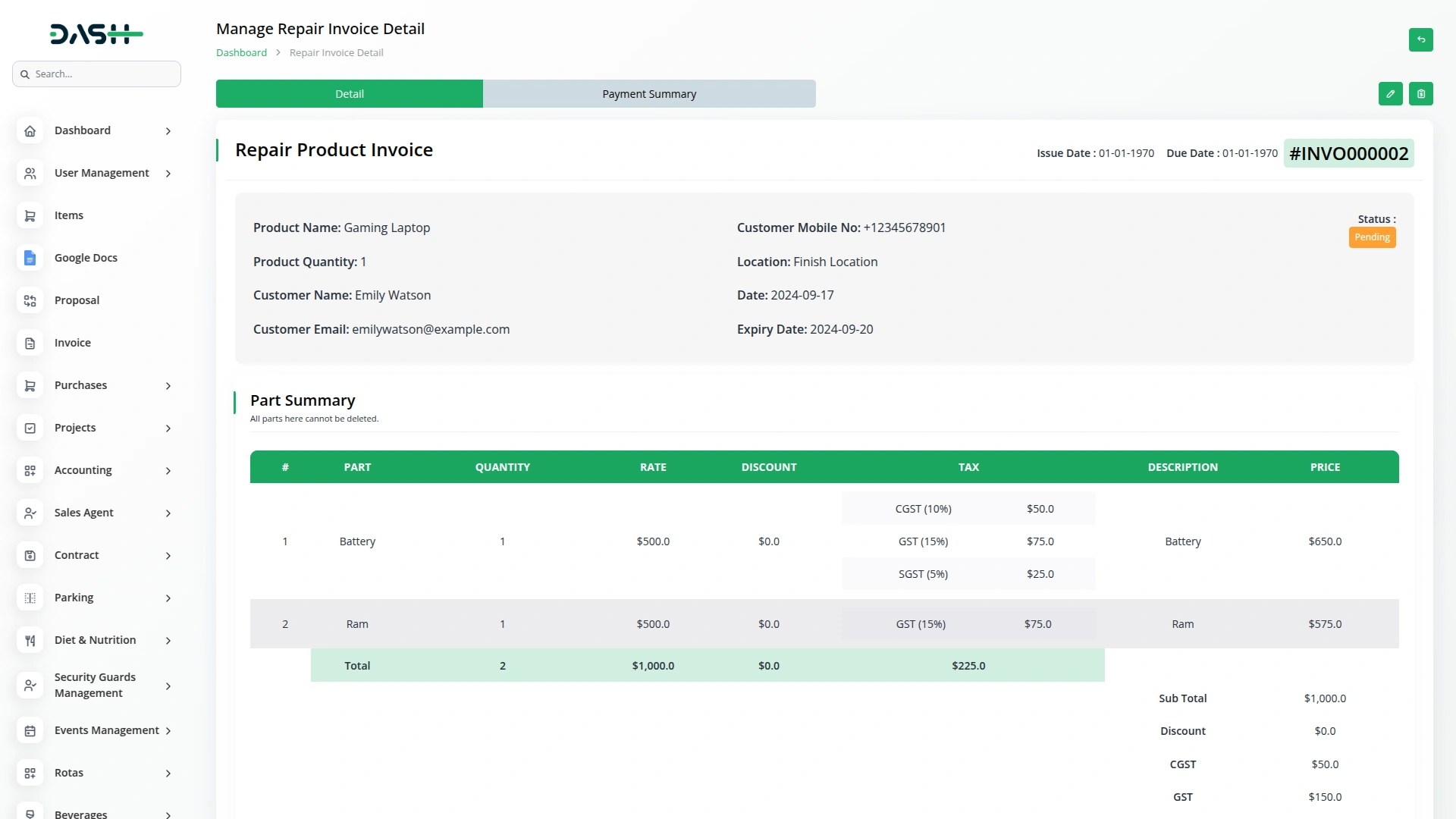 Repair Management System