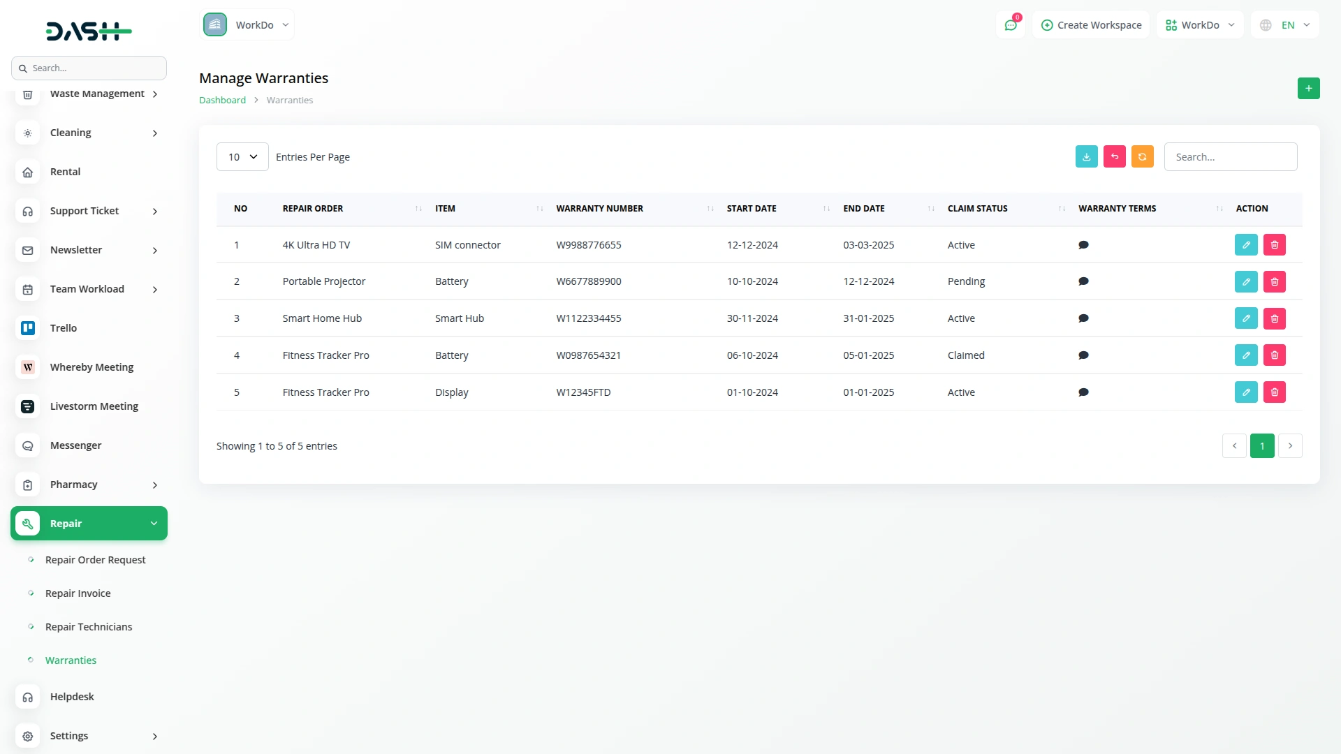 Repair Management System