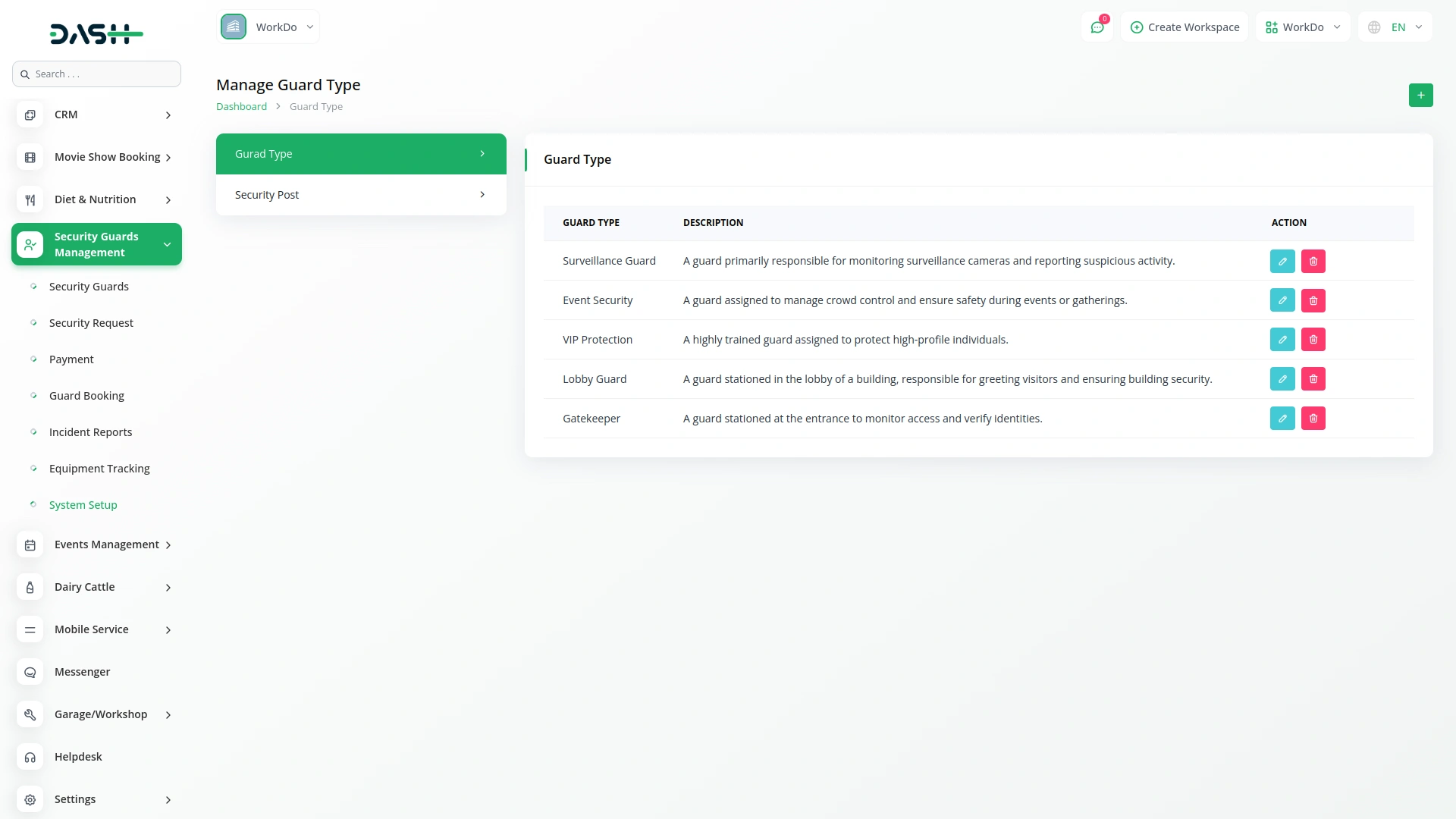 Security Guard Management