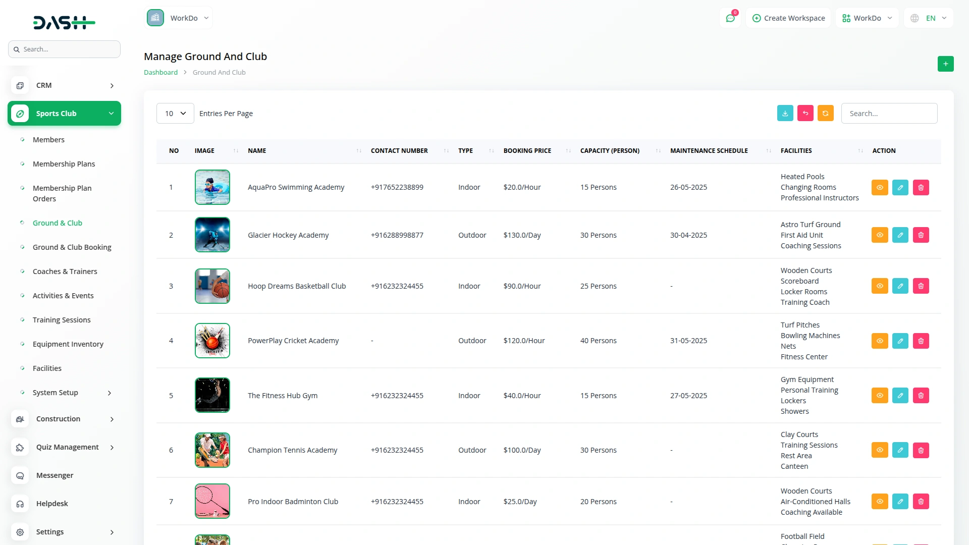 Sports Club & Academy Management