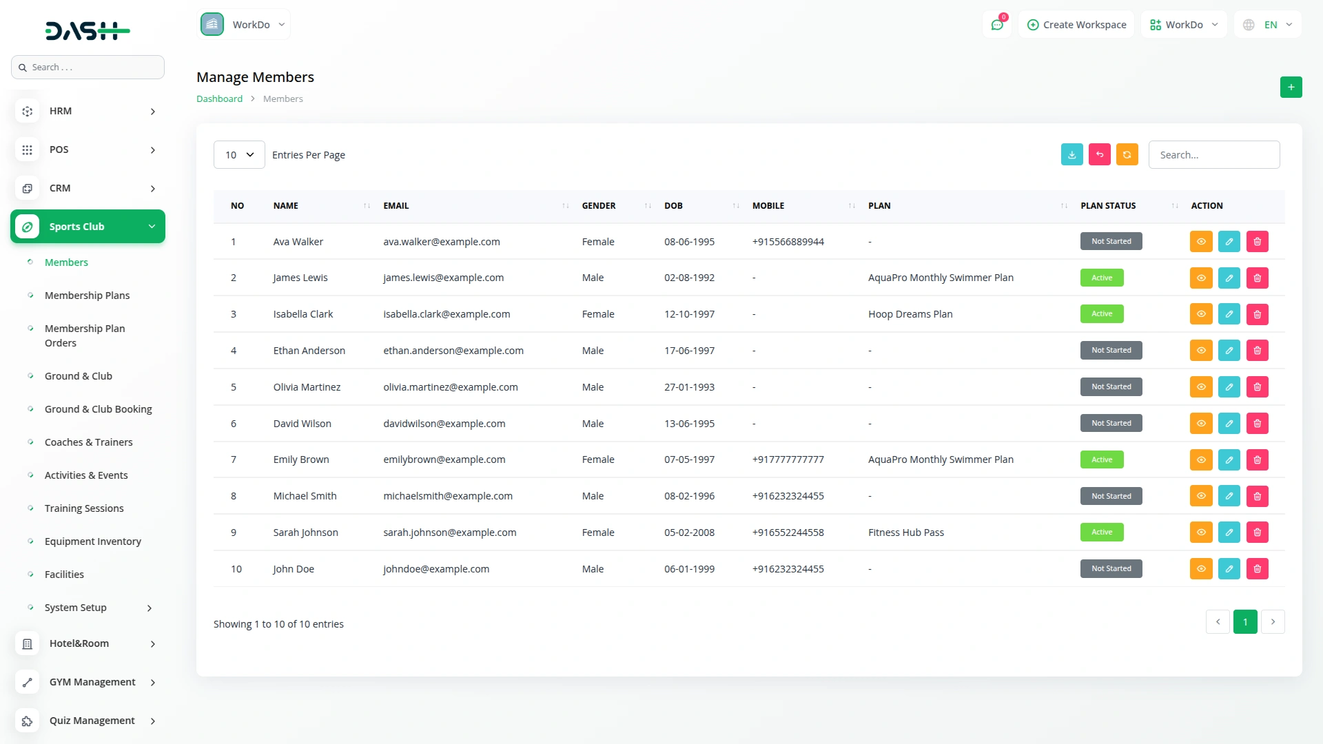 Sports Club & Academy Management